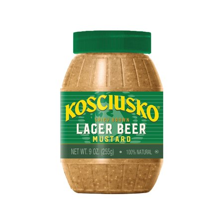 PLOCHMANS 9 oz Lager Beer Kosciusko Mustard KOSBEERBARREL9